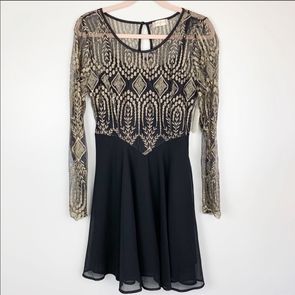 Altar’d State Black and Gold dress